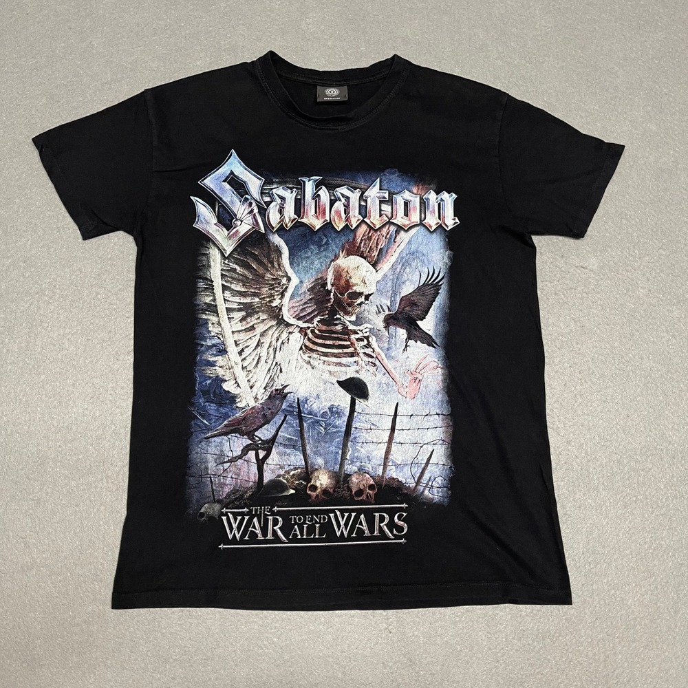 Sabaton Shirt Mens Black Medium The War To End All Wars Heavy Metal Gothic